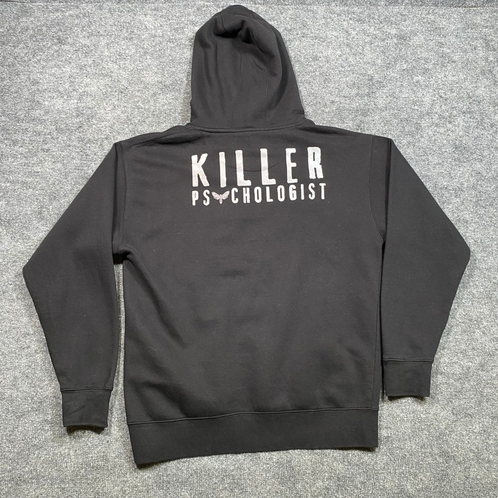 Killer Psychologist Moth Graphic Hoodie‎ Black Mens Large L